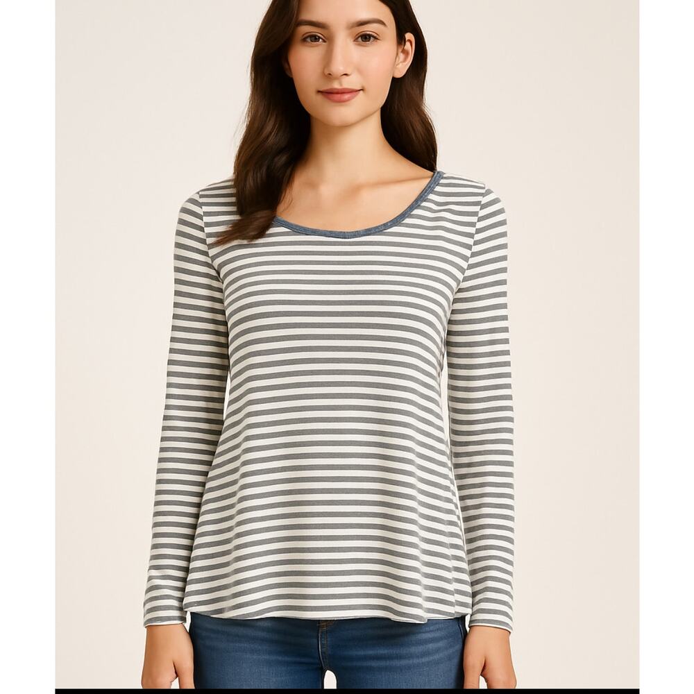 Matilda Jane Striped Long Sleeve Top – Size Small – Modal Blend – Keyhole Back